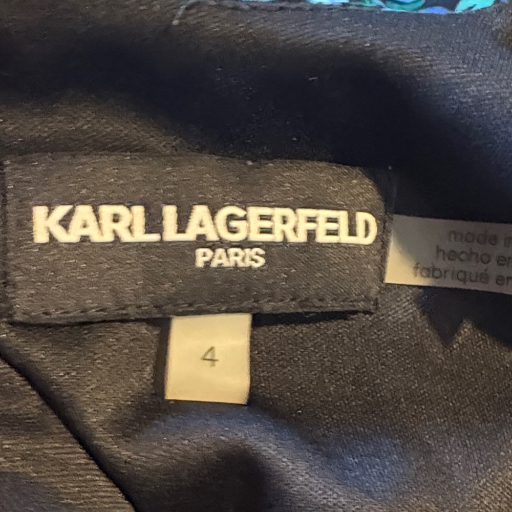 Karl Lagerfeld Paris Floral Print Knee Length Ruffled Tie Waist Size 4 excellent - Picture 10 of 11